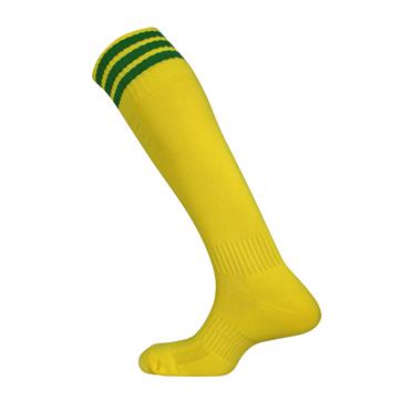 Mitre Mercury 3 Stripe / Band Socks - Yellow / Emerald