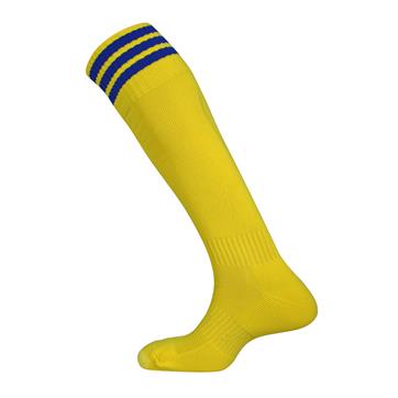 Mitre Mercury 3 Stripe / Band Socks - Yellow / Royal