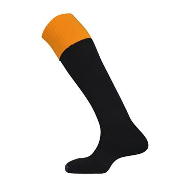 Mitre Mercury Contrast Socks - Black / Amber