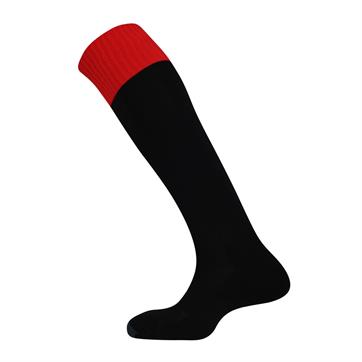 Mitre Mercury Contrast Socks - Black / Scarlet