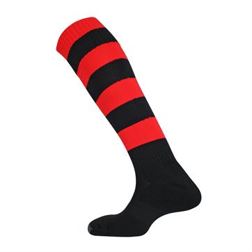 Mitre Mercury Hoop Socks - Black / Scarlet