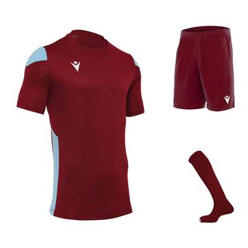 Macron Polis Full Kit Bundle of 10 (Short Sleeve) - Claret/Blue