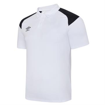 Umbro Pro Club Poly Polo Shirt **Last year of supply** - White/Black