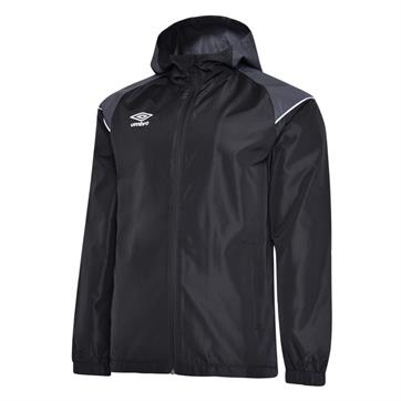 Umbro Pro Club Hooded Shower Jacket - Black/Carbon/White
