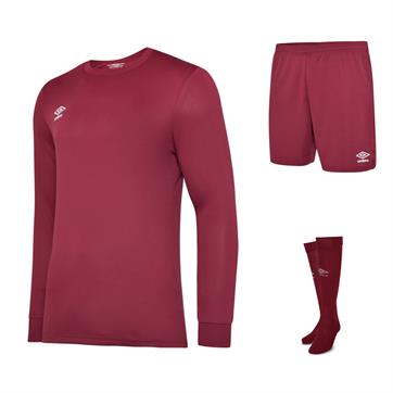 Umbro Club Full Kit Bundle of 10 (Long Sleeve) - Claret