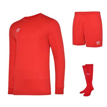 Umbro Club Full Kit Bundle of 10 (Long Sleeve) - Red