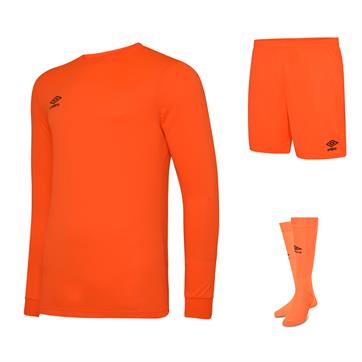 Umbro Club Long Sleeve Full Kit Set - Shocking Orange