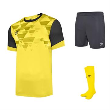 Umbro Vier Short Sleeve Full Kit Set - Blazingyellow/Carbon