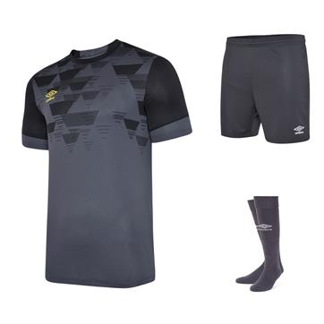 Umbro Vier Short Sleeve Full Kit Set - Carbon/Black