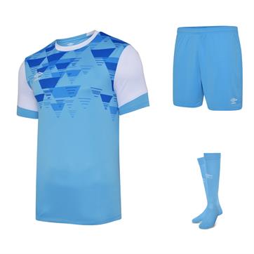 Umbro Vier Short Sleeve Full Kit Set - Sky Blue