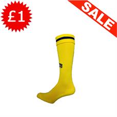 Clearance Football Socks - Yellow / Royal Band (3-6)