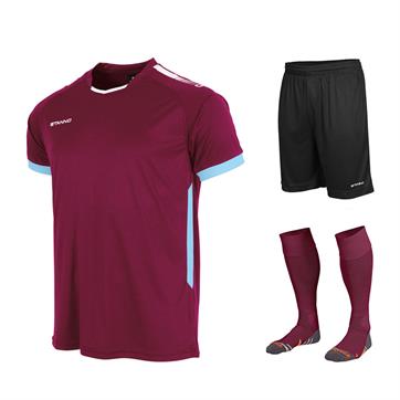 Stanno First Full Kit Bundle of 10 (Short Sleeve) - Maroon/Sky