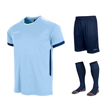 Stanno First Full Kit Bundle of 10 (Short Sleeve) - Sky Blue/Navy