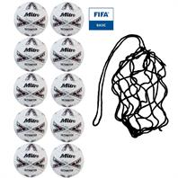 Net of 10 Mitre Ultimatch Evo 2024 FIFA Basic Hyperseal Match Football (3,4,5)
