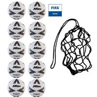Net of 10 Mitre Ultimatch One FIFA Basic Hyperseal Match Football (3,4,5)