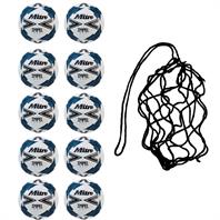 Net of 10 Mitre Impel One Training Football (3,4,5)