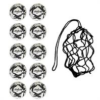 Net of 10 Mitre Calcio Training Football (3,4,5)