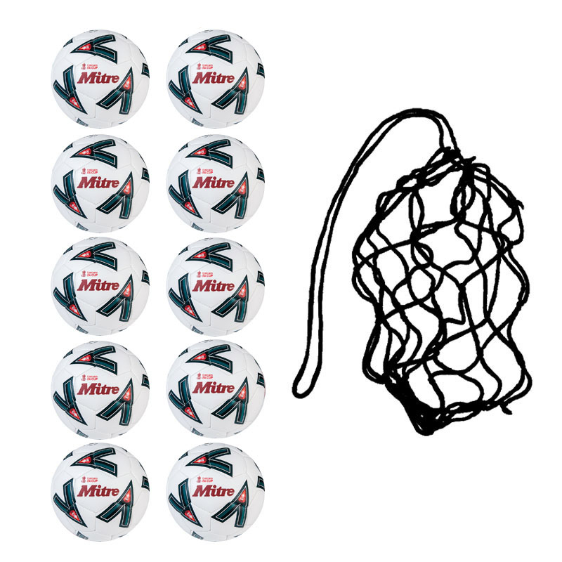 Net of 10 Mitre Delta FA Cup Replica Football (Size 5)