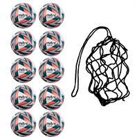 Net of 10 Mitre Ultimatch Max Hyperseam Match Footballs (4,5)