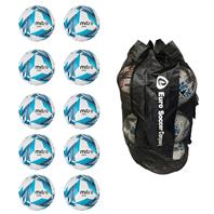 Ball Sack of 10 Mitre Ultimatch Core Hyperseam Match Footballs (3,4,5)
