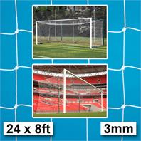 Harrod 3mm White Box Profile Nets for Socketed & Fence Folding Goals (PAIR) (24 x 8ft)