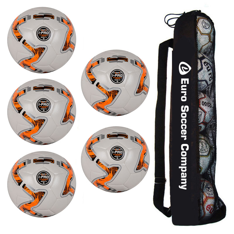 Tube of 5 iPro Hibrid Match Footballs (Sizes 3,4,5)