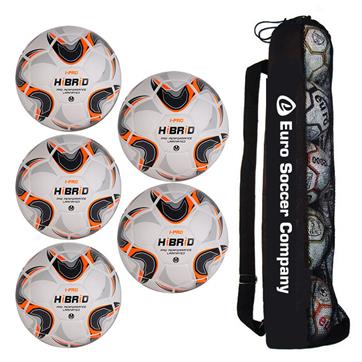 Tube of 5 iPro Hibrid Match Footballs (Sizes 3,4,5)