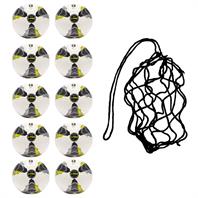 Net of 10 iPro Sonic High Performance Training Football (Sizes 3,4,5)