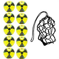 Net of 10 iPro Sonic High Performance FLUO Training Football (Sizes 3,4,5)