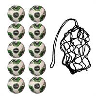 Net of 10 iPro Nova Training Footballs with High Performance Coating (White)