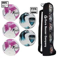 Precision Matchday Football Tube Bundle - White/Pink (3 Precision Fusion, 2 Precision Rotarios)