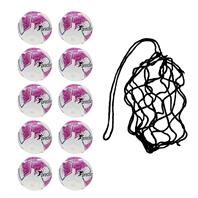 Net of 10 Precision Fusion IMS Footballs - White/Pink (3,4,5)