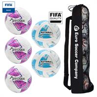 Precision Matchday Football Tube Bundle - White/Pink (3 Precision Fusion, 2 Precision Rotarios)