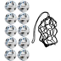 Net of 10 Precision Fusion+ FIFA Basic Ball - White/Blue (3,4,5)