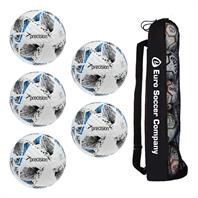 Tube of 5 Precision Fusion+ FIFA Basic Ball - White/Blue (3,4,5)