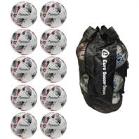 Ball Sack of 10 Precision Fusion+ FIFA Basic Ball - White/Red (3,4,5)