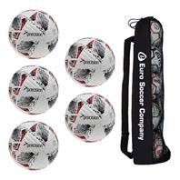 Tube of 5 Precision Fusion+ FIFA Basic Ball - White/Red (3,4,5)