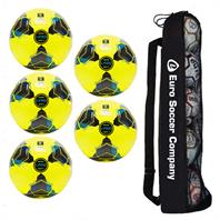 Tube of 5 iPro Sonic High Performance FLUO Training Football (Sizes 3,4,5)