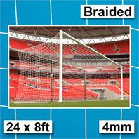 Harrod 4mm Braided Box Profile Euro Goal White Nets (PAIR) (24 x 8ft)